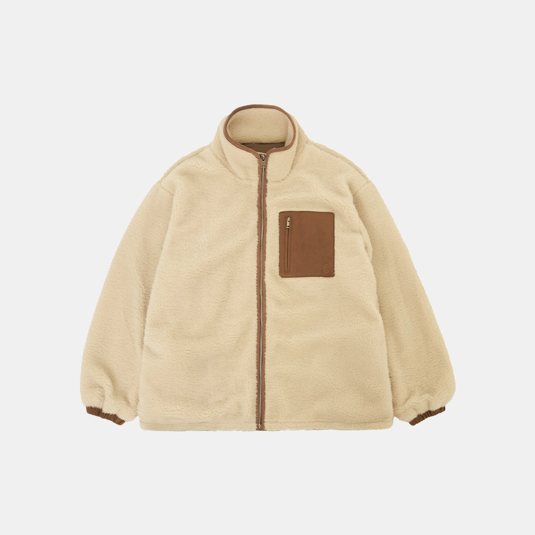 시야쥬 SIOT4174 페이크 시어링 집업 자켓_Camel beige 상품 이미지 3