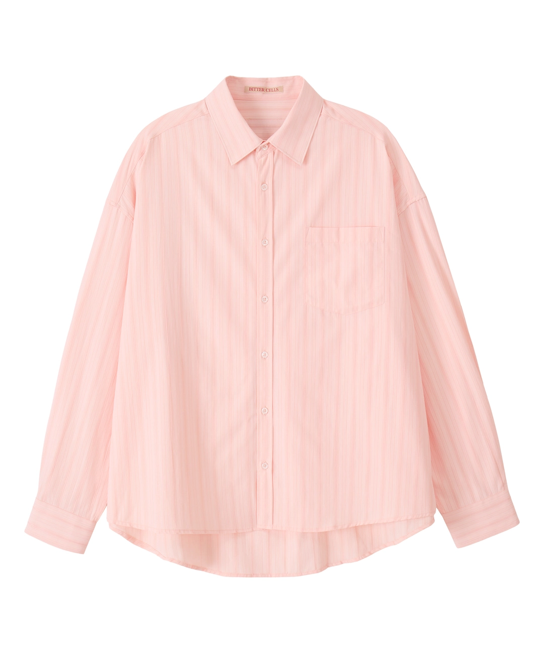 비터셀즈 Oversized Brynn Stripe Shirt-Coral 상품 이미지 1