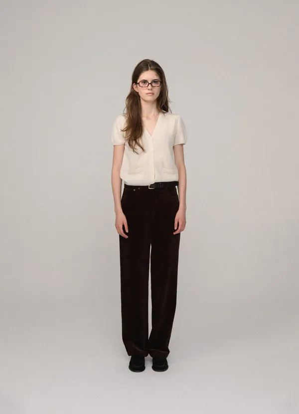 Clea Corduroy Relaxed-Fit Pants_Brown