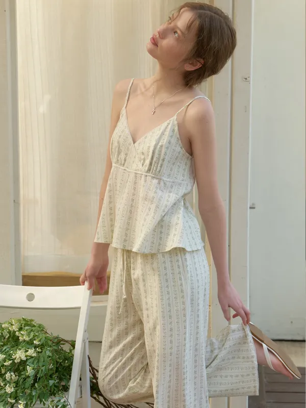 [SET] Liv sleeveless blouse (sage)+Liv banding pants (sage)