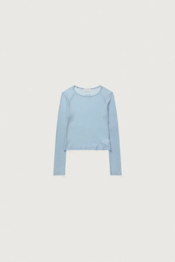 SHEER WOOL CREW NECK -T [LIGHT BLUE]