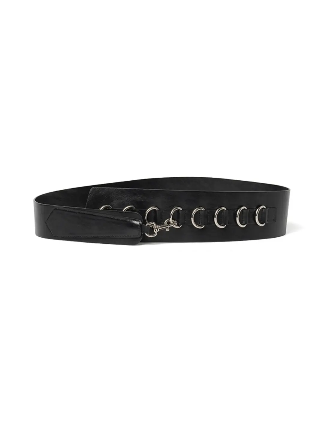 밀로 우먼 Buckle Chain Leather Belt [Black] 상품 이미지 1