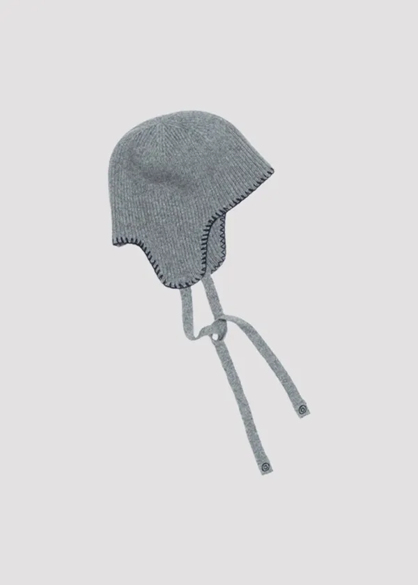 STITCH KNIT HAT GREY
