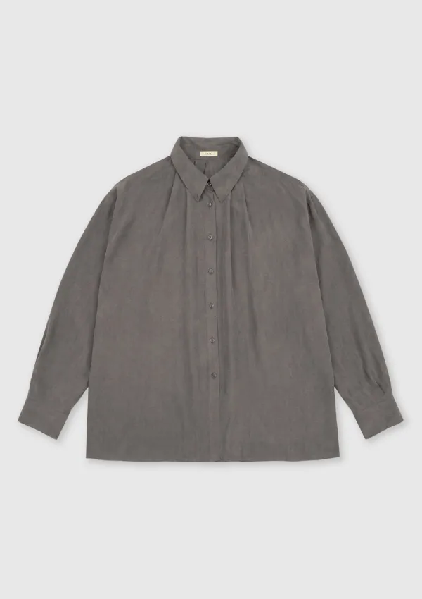 Cocoon High-Neck Shirt (Gray)