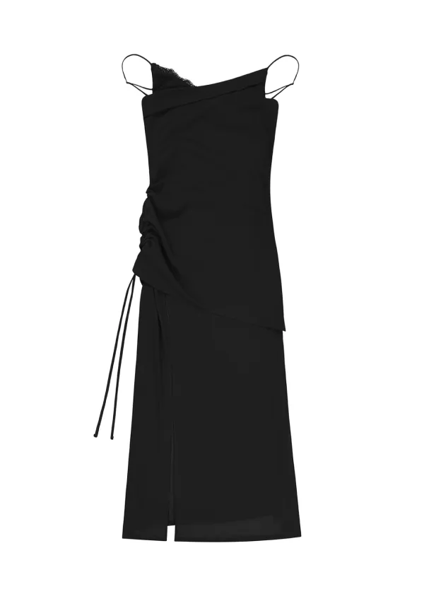[4TH] ECLIPSE TWISTED MAXI DRESS, BLACK
