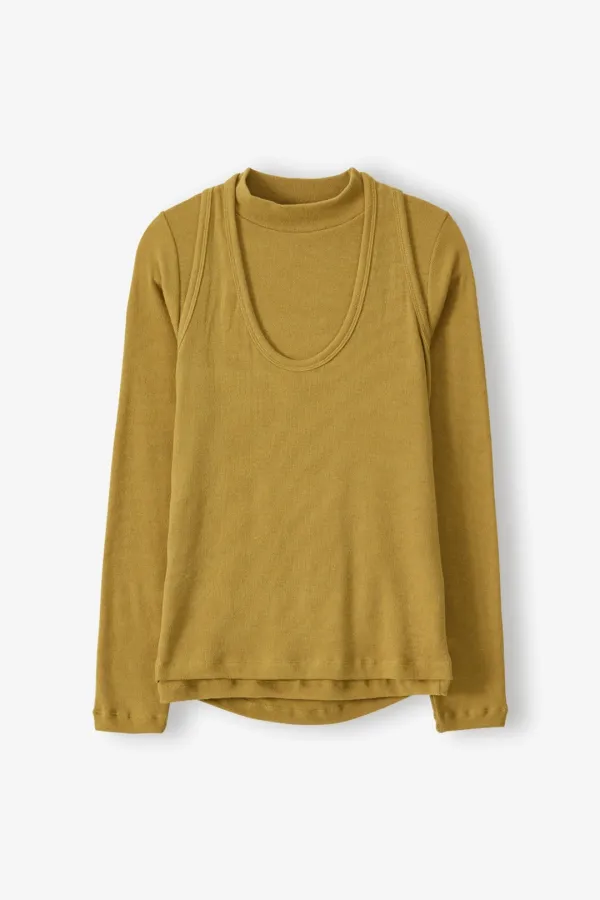 Dual Halter Tee (Olive)