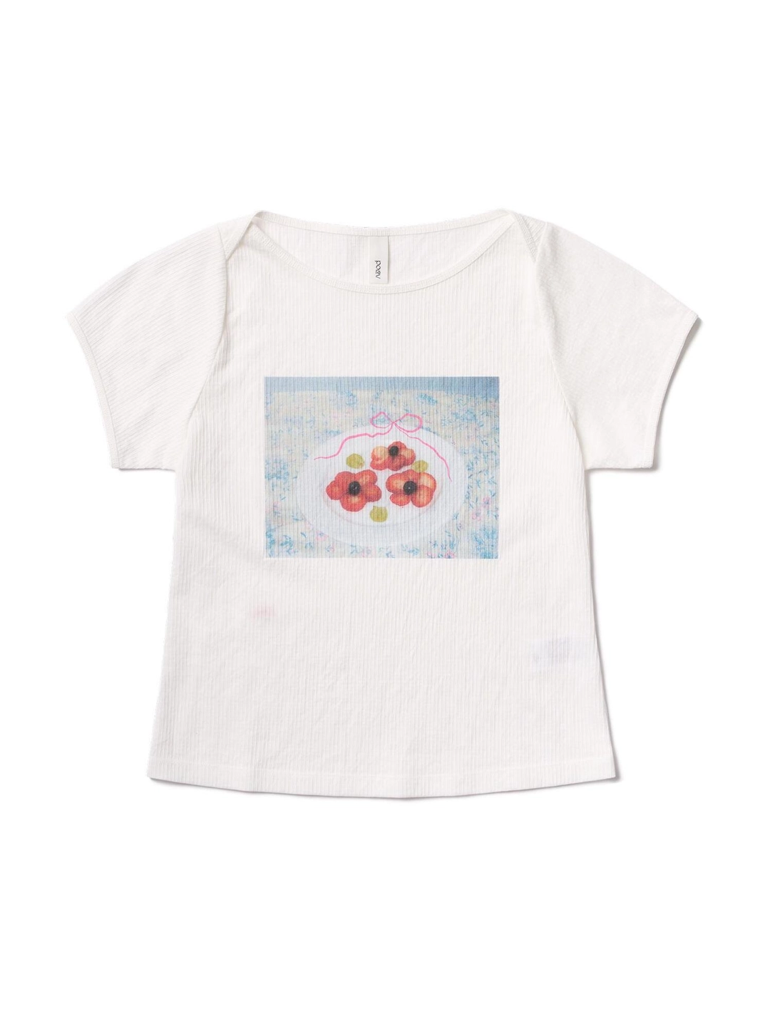 포에브 Berry Flower T-shirt - White 상품 이미지 3
