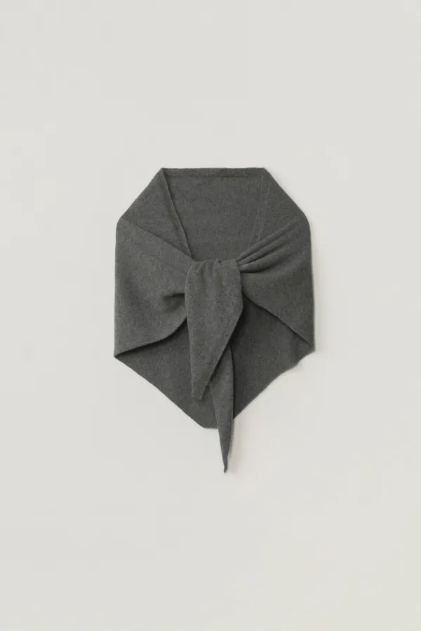 VELOUR CASHMERE SHAWL MUFFLER_CHARCOAL