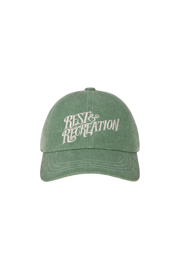 WAVE LOGO WASHING BALL CAP - GREEN