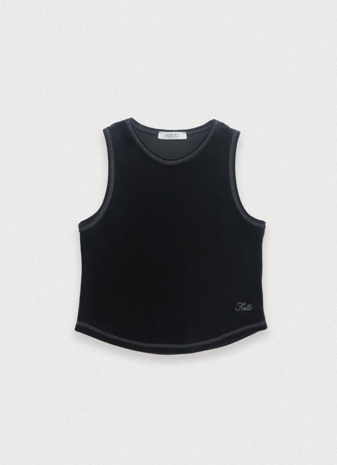 포에토 LOUNGE VELOUR SLEEVELESS - CHARCOAL 상품 이미지 1