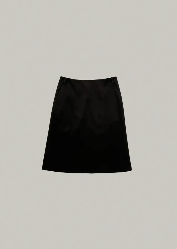 classic suede midi skirt