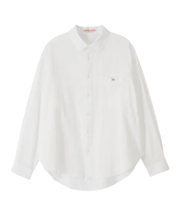 Ribbonette Overfit Shirt-White
