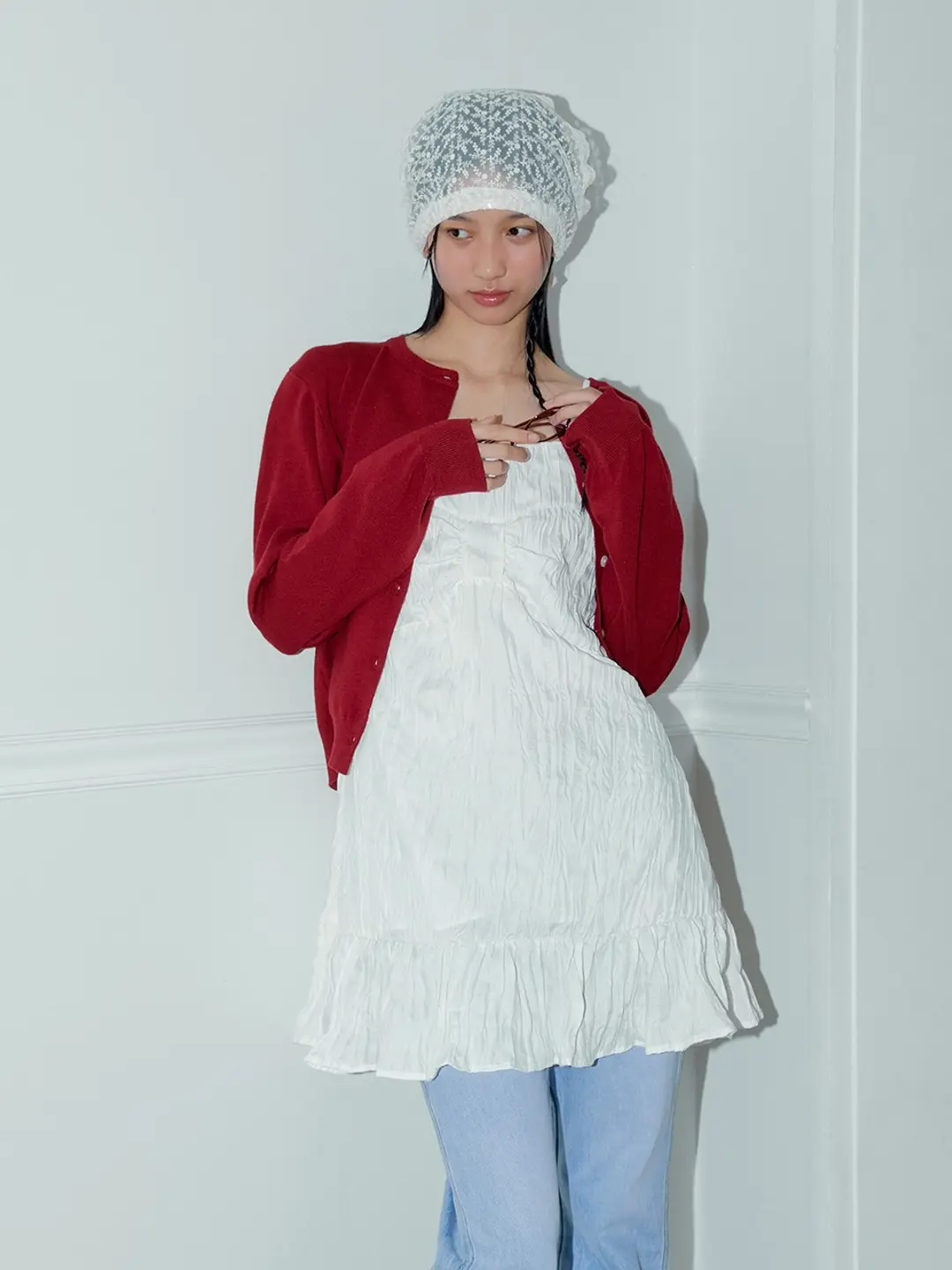 마가린핑거스 WRINKLE RIBBON ONE-PIECE (CREAM) 상품 이미지 2