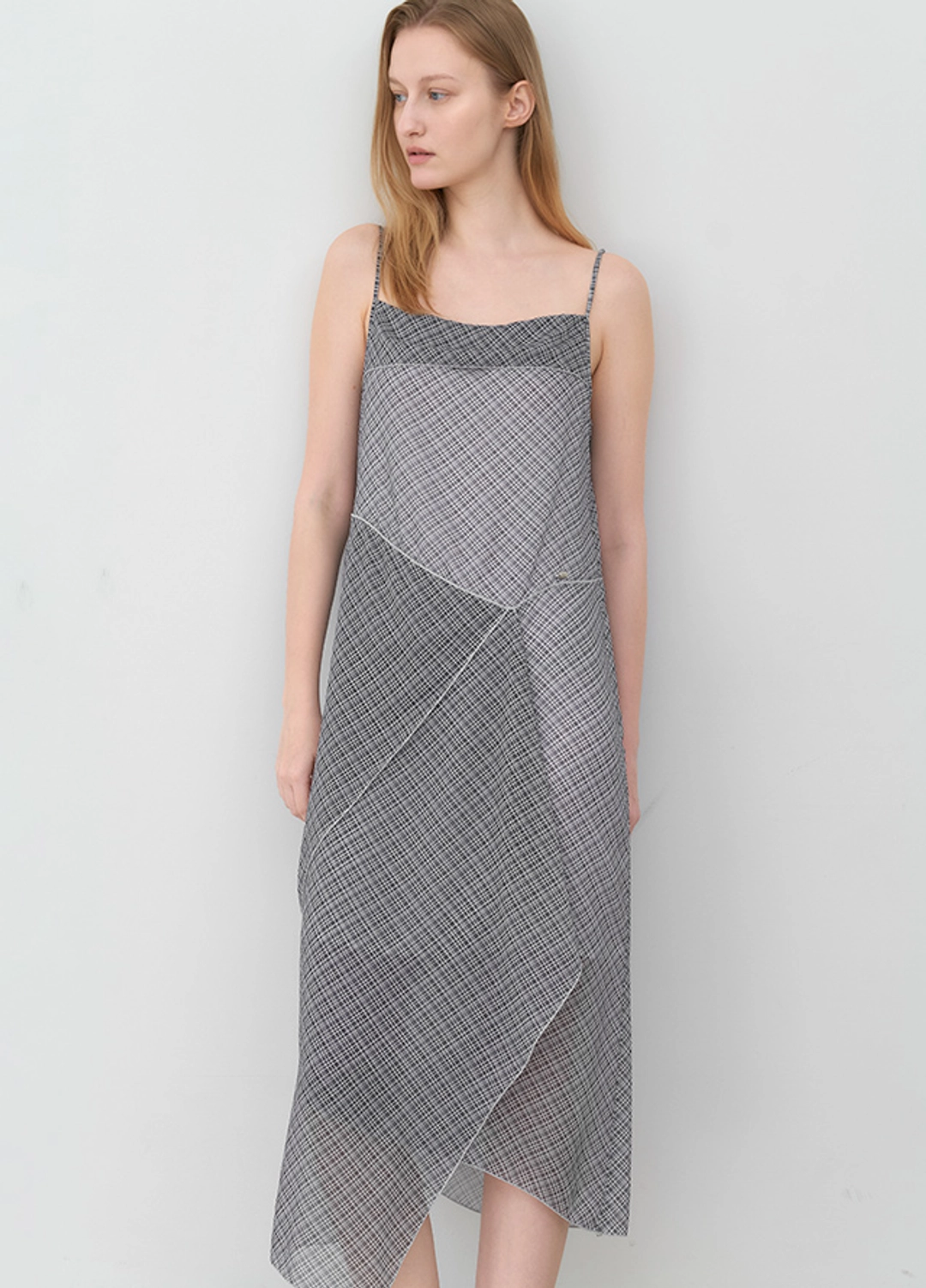 아뜰리에 나인 (OP-6335)CHECK UNBAL LAYERED DRESS 상품 이미지 2