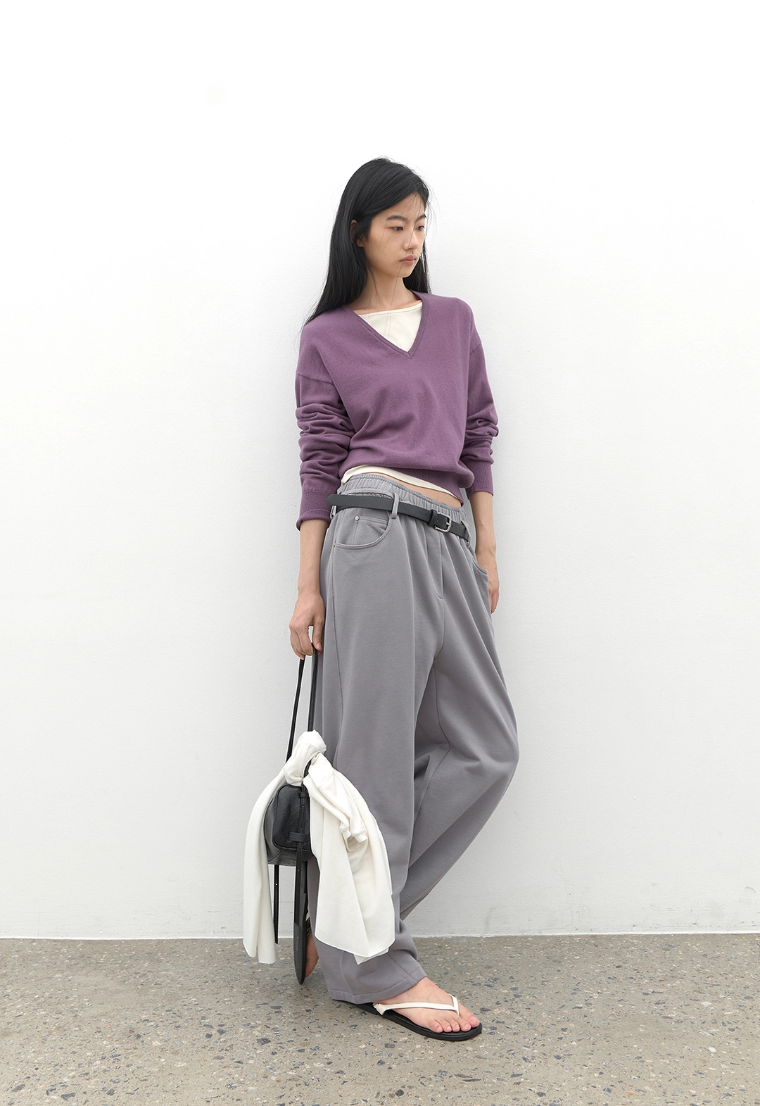 아뜰리에 나인 (Z-T-7192)COTTON&WOOL OVERFIT V-NECK KNIT 상품 이미지 3