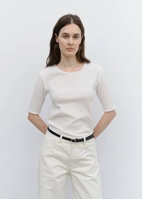 Grain Pleated Top in White