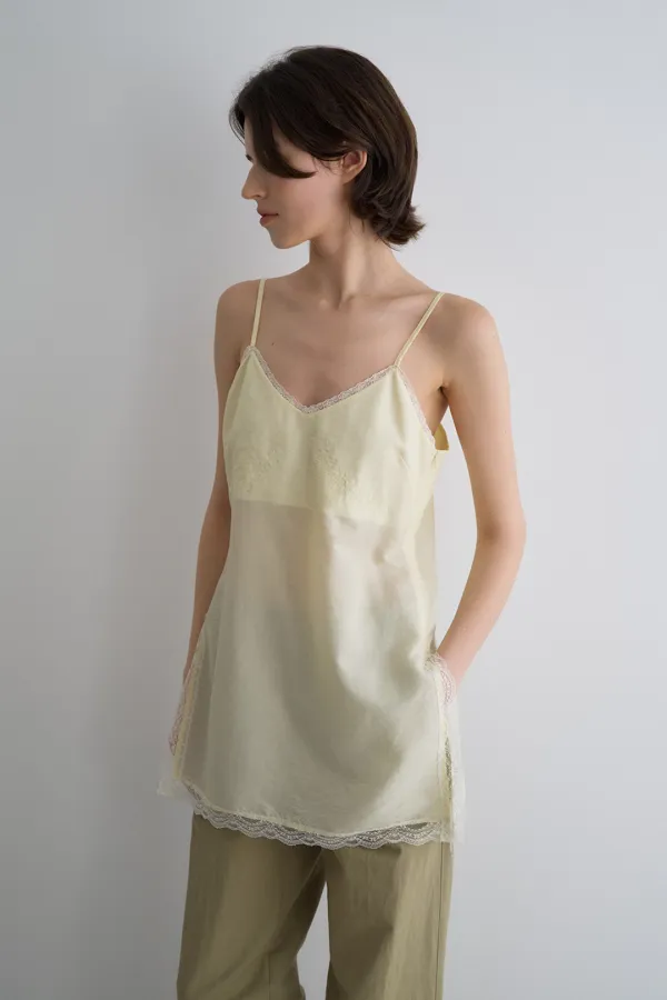 sophia sleeveless lace top_lemon custard
