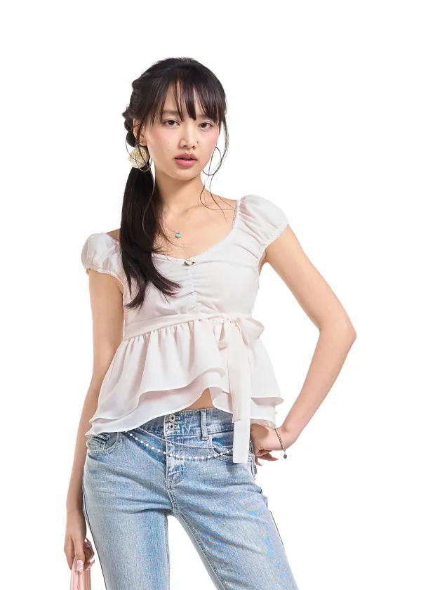 [예약배송] DREAM GIRL BLOUSE [WHITE]