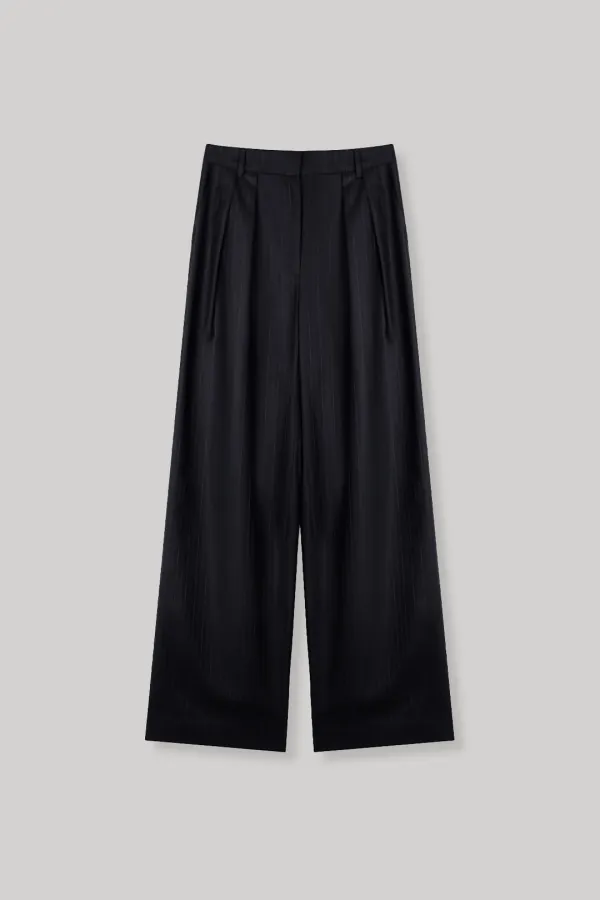 Harper Two-tuck Wool Silk Pants