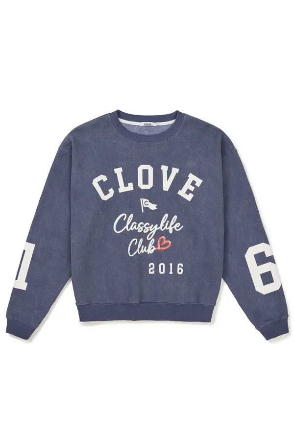 [24FW clove] Love Sweatshirt (Blue)