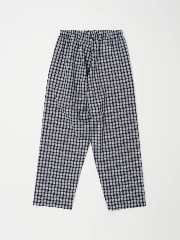 COTTON CHECK SLEEP PANTS IN NAVY