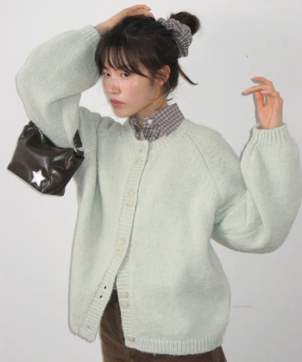 [10/12 순차배송] DOUBLE BUTTON CARDIGAN MINT