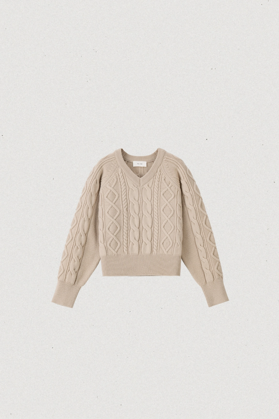 스앨더 45532_Cable Knit V-neck Sweater 상품 이미지 2