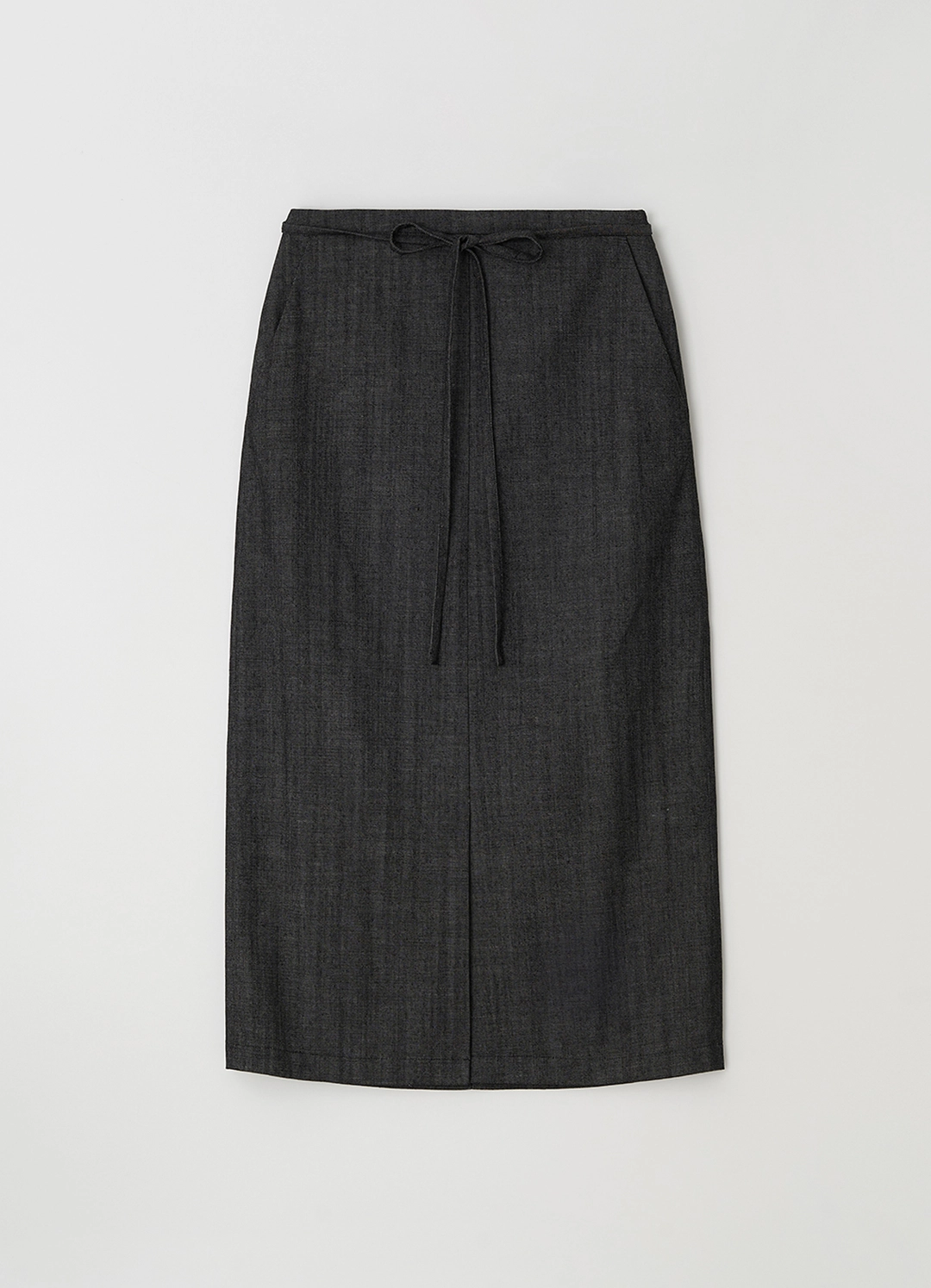스텝어라운드 [10차] Belted H-line skirt_BLACK DENIM 상품 이미지 3