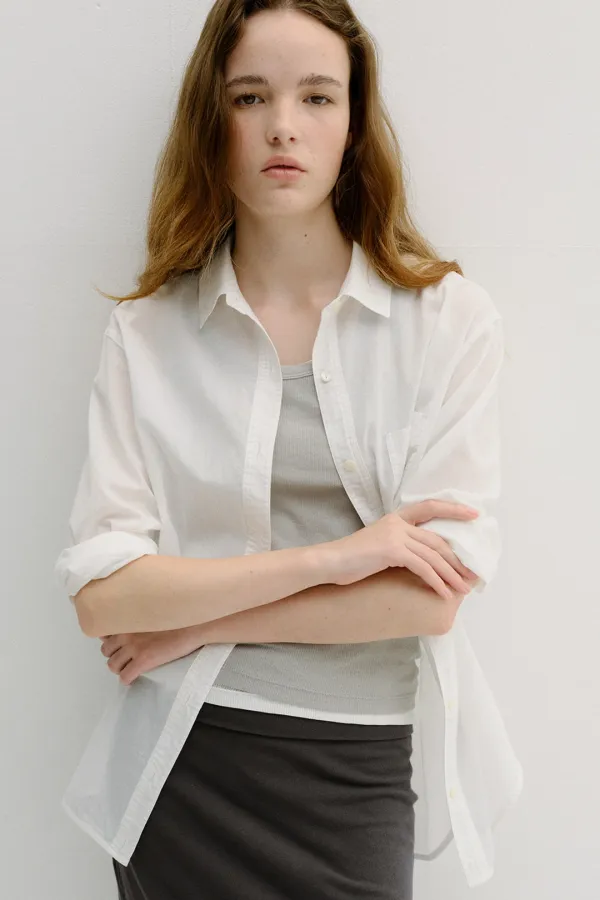 sheer cotton shirt (off white)