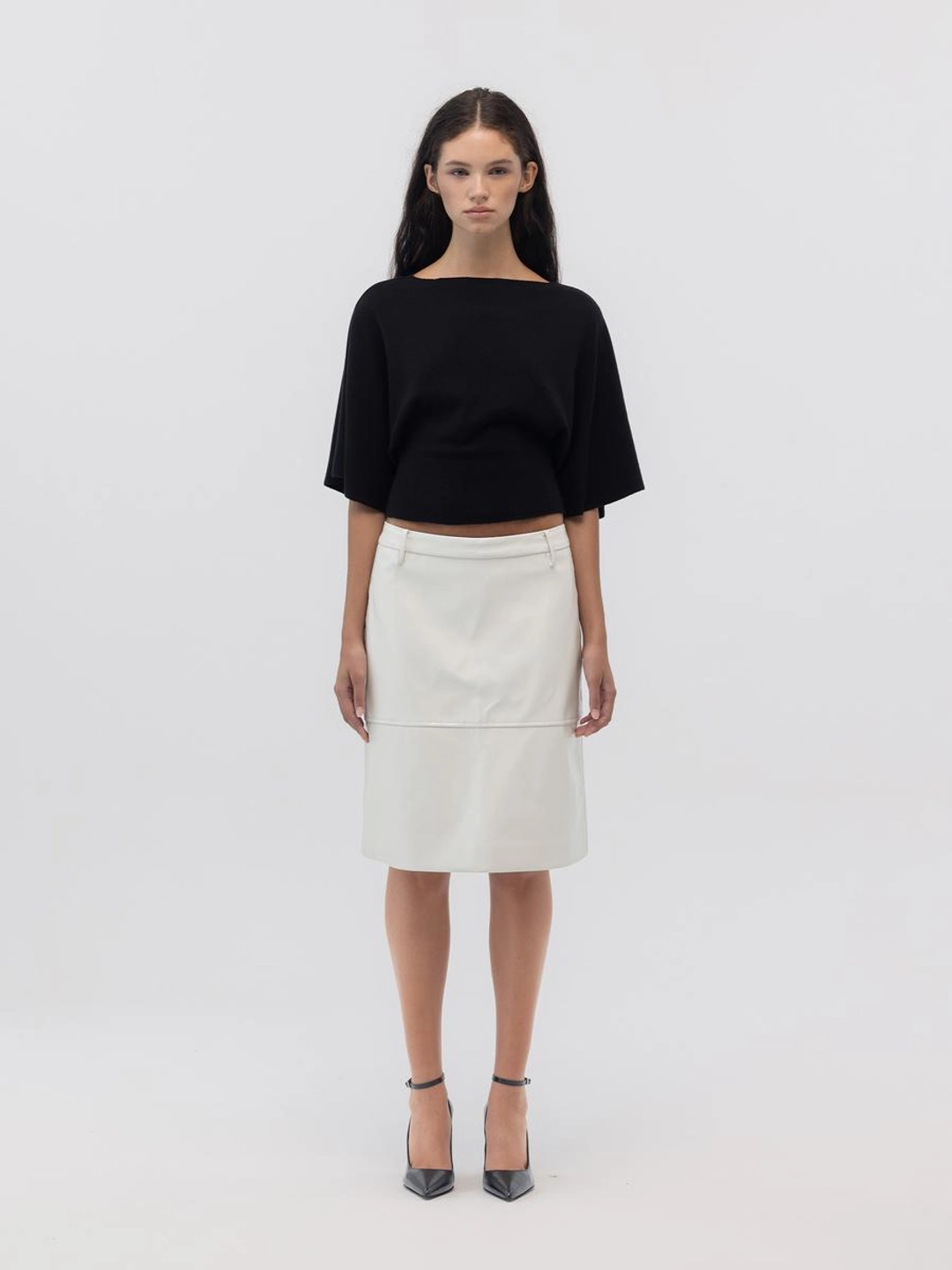 글로니 SOFT CURVE MIDI SKIRT (IVORY) 상품 이미지 1