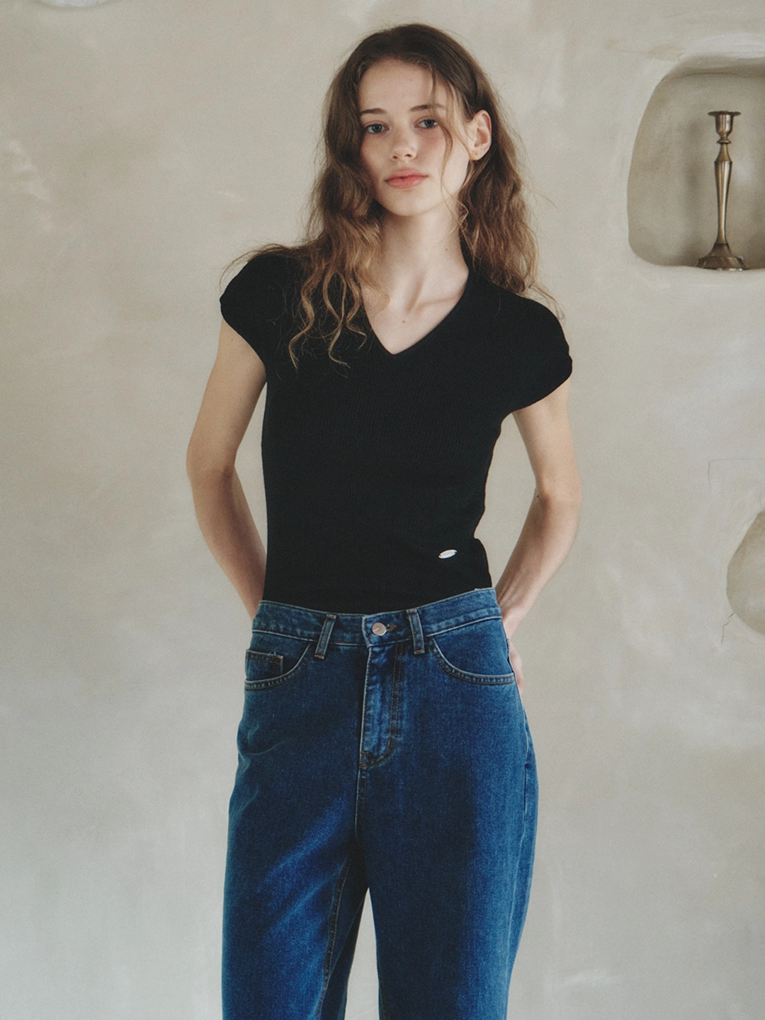 르니나 LONDI v-neck wool knit_black (6/2 예약배송) 상품 이미지 2