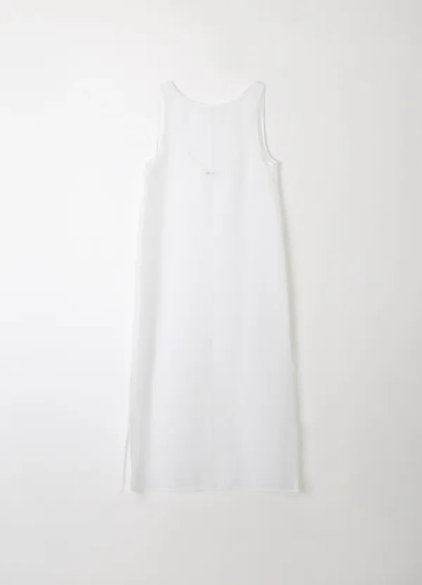 Sheer Layered Maxi Dress - White