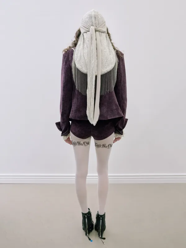 Shaggy Fringe Turban White