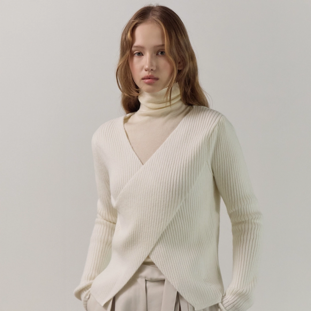 엘리오티 Wrap Layered Knit Ts_3Color 상품 이미지 2