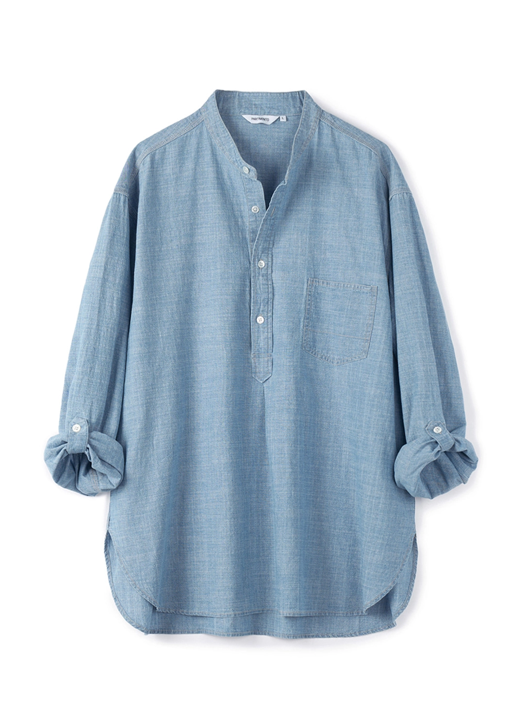 파르티멘토 Chambray Denim Pullover Shirts_Light Blue 상품 이미지 1