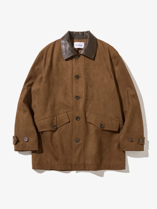 스웨이드 하프 자켓_BROWN