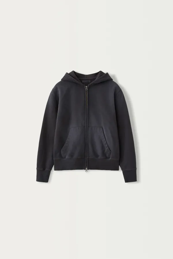 Vintage zip-up hoodie (Dust charcoal)