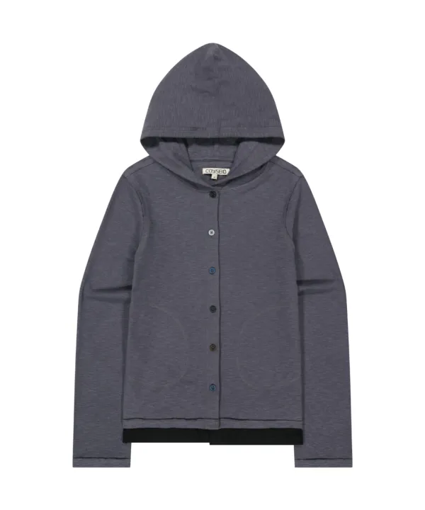 TWOFOLD BUTTON-UP HOODIE CHARCOAL