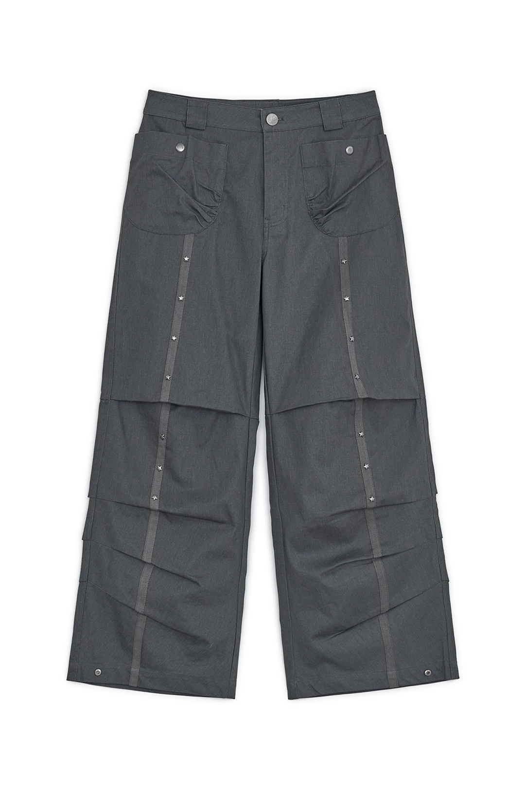 허그유어스킨 Star studed line pants (Charcoal) 상품 이미지 1