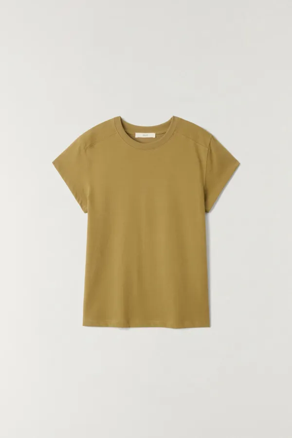 데일리 절개 반팔 티셔츠 OLIVE