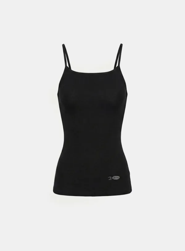 [w-tnk26-009] BS Cotton Jersey String Tank - Black