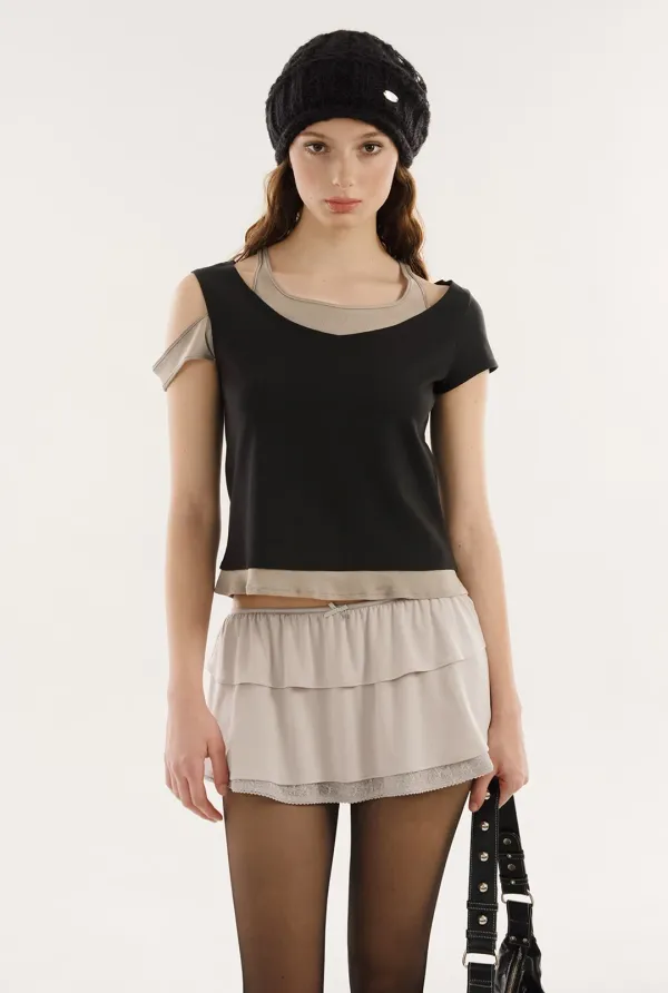 Slit layered top
