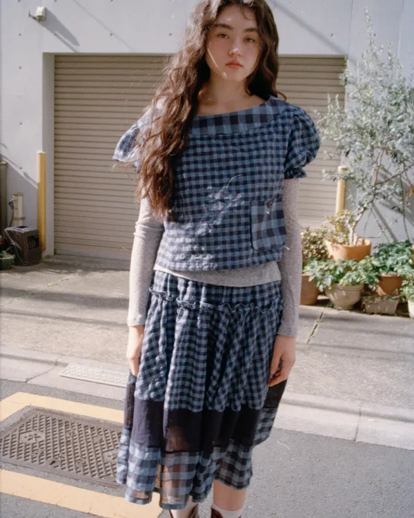 [2차] flétta Mix Check Skirt