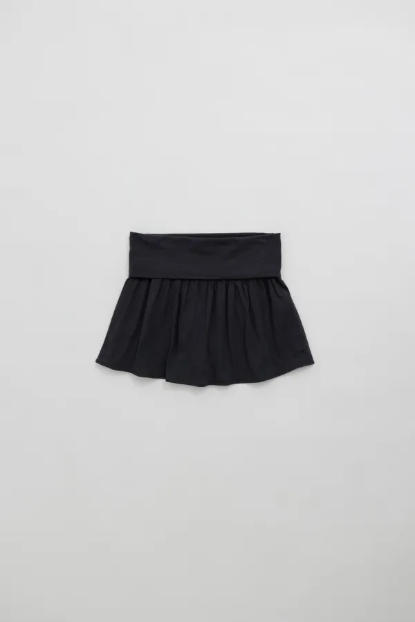 wide banding skirt (charcoal)