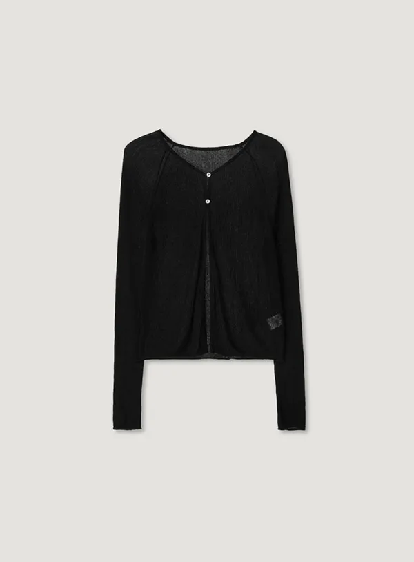 CARI SHEER CARDIGAN_BLACK