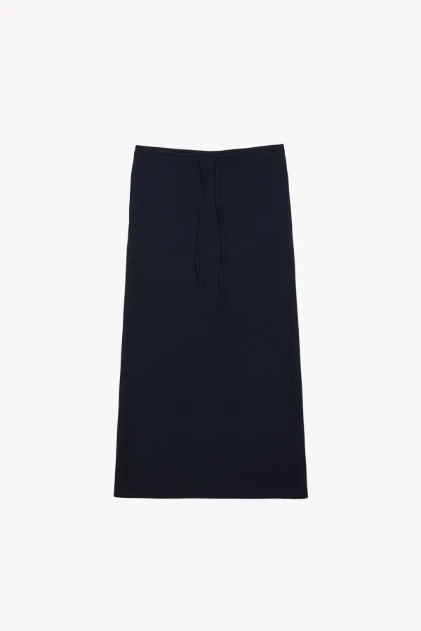Lint String Long Skirt (Navy)