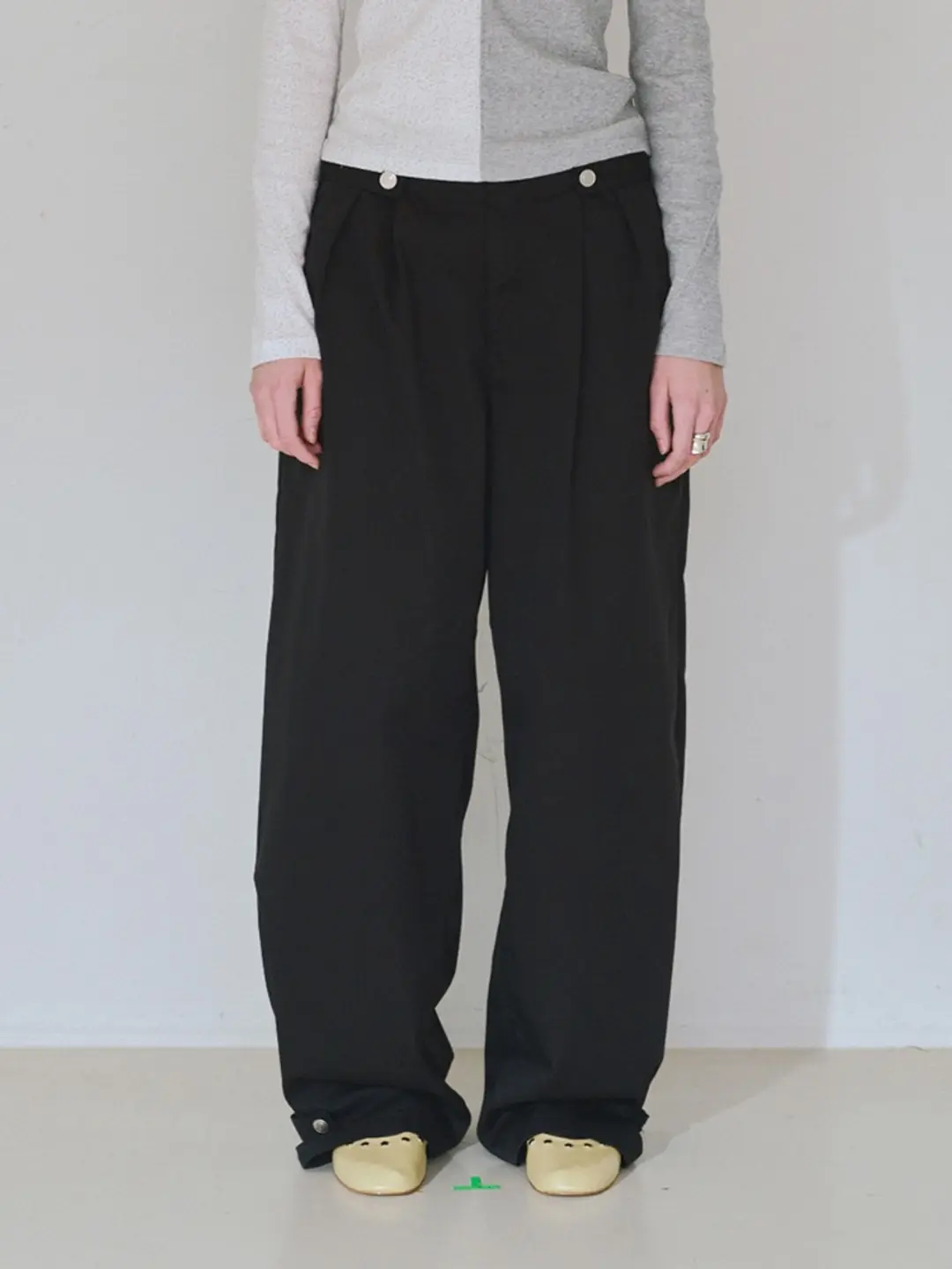 밀로 우먼 Pintuck Wide Trousers [Black] 상품 이미지 2