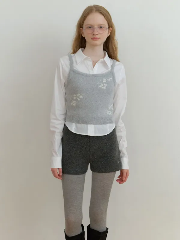 Mae flower sleeveless (gray)