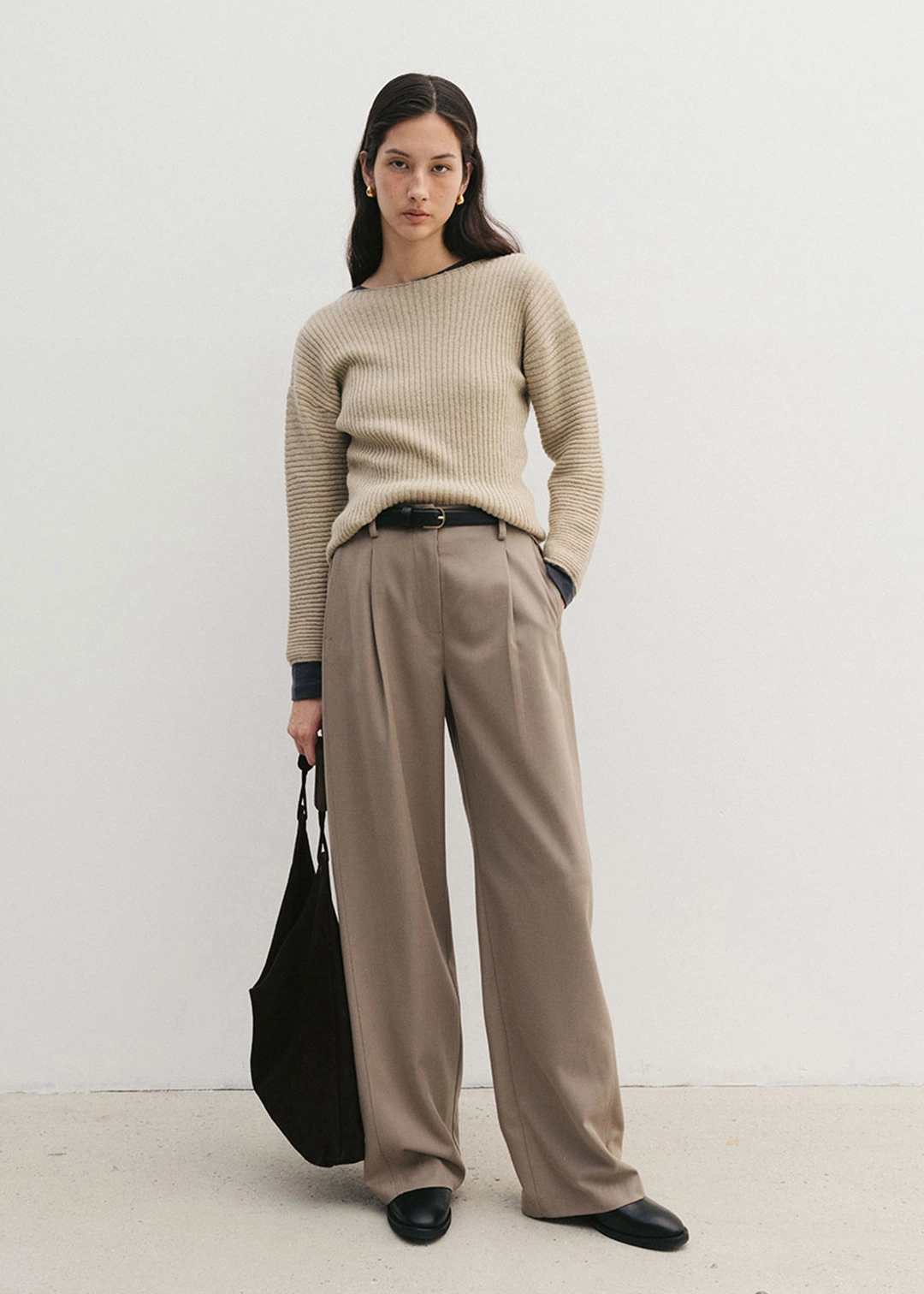 더라이 Wool Loose Slacks(Brown) 상품 이미지 2