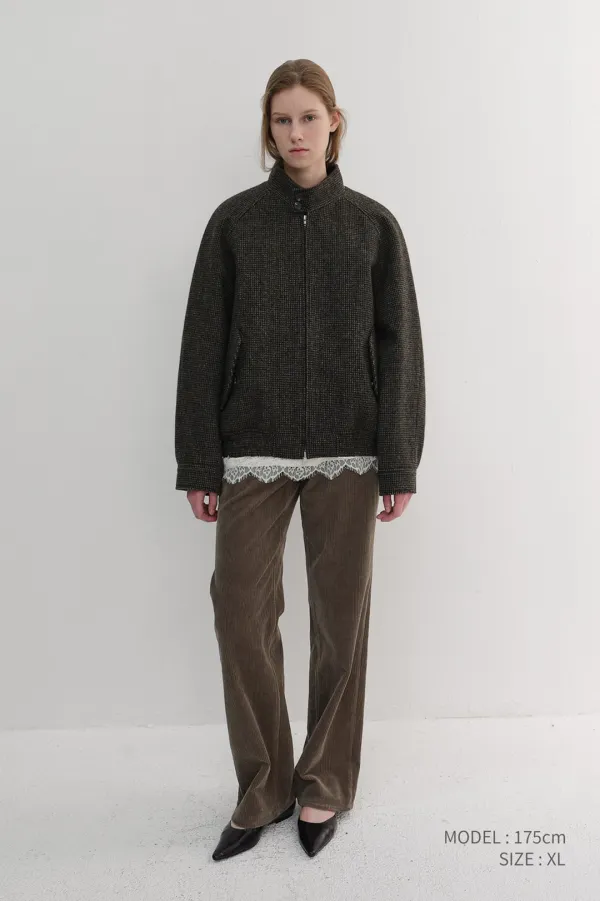 UNISEX HARRINGTON WOOL BLOUSON BROWN_UDJU6D127W2